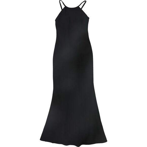 Calvin Klein Womens Open Back Gown Dress Black NWT